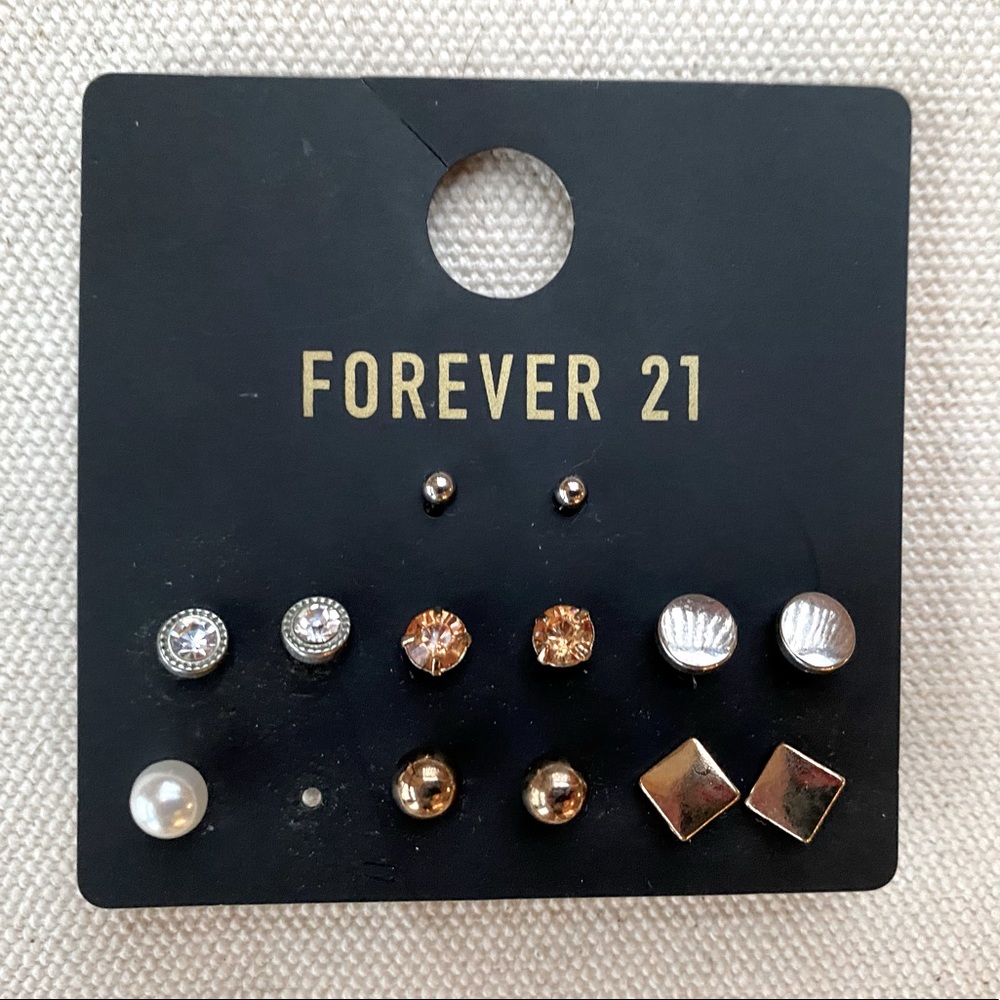 Forever 21 Earring Set of 6 + a Faux Pearl